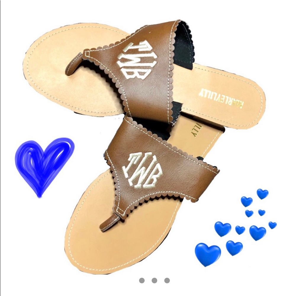 MarleyLilly TBW monogrammed sandals